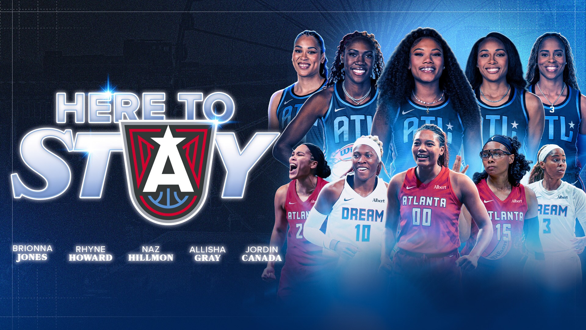 Atlanta Dream Re-Sign Allisha Gray, Brionna Jones, Jordin Canada, Naz Hillmon and Rhyne Howard
