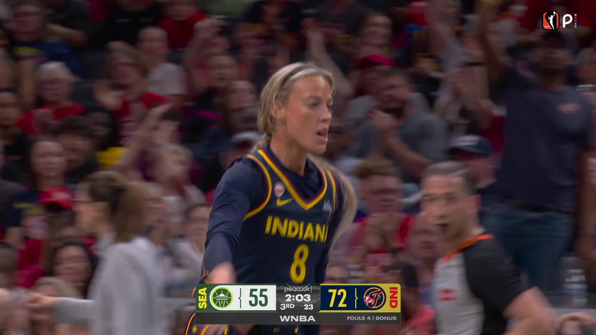 Sophie Cunningham hits from way downtown