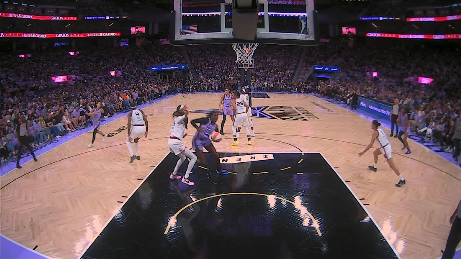 Laeticia Amihere scores and draws the foul
