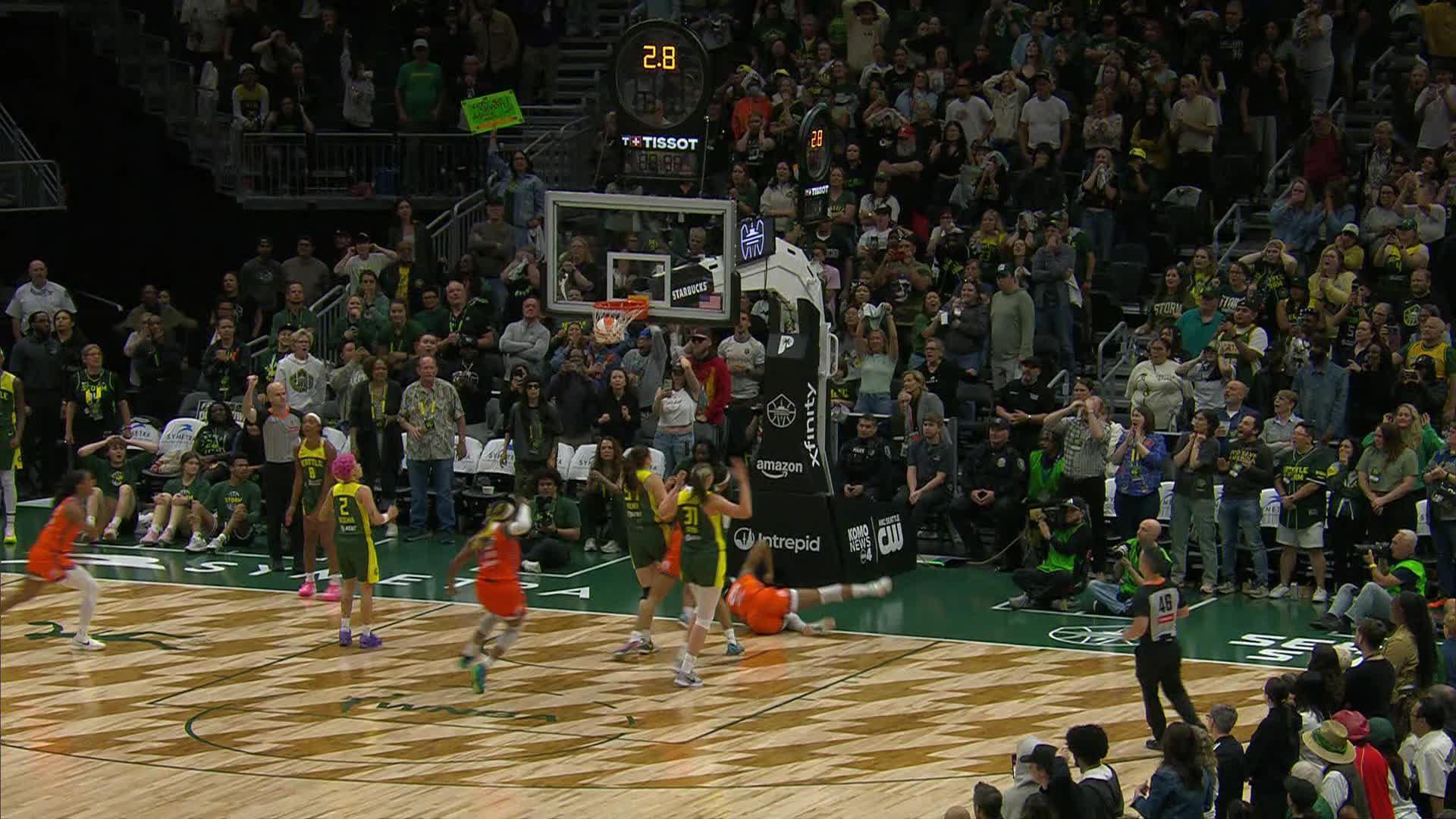 Kennedy Burke with the hoop & harm