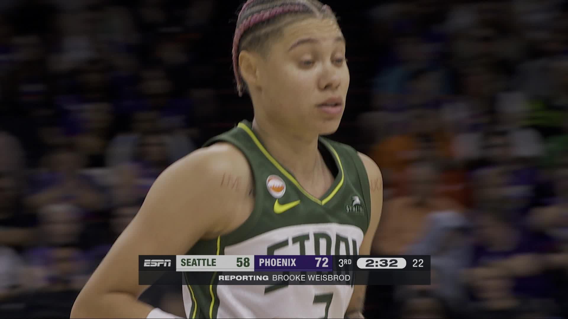 Natisha Hiedeman Points Leader in Phoenix Mercury vs. Seattle Storm - Top Points