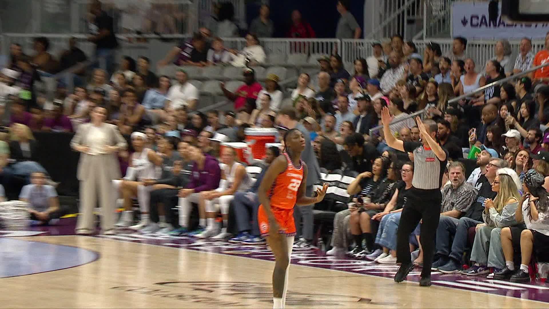 Saniya Rivers hits from way downtown