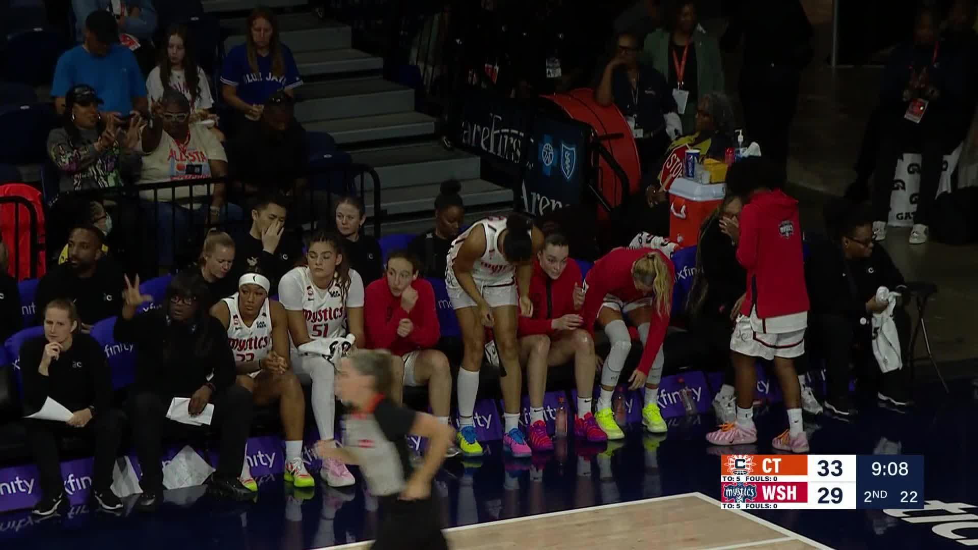 Sonia Citron Points Leader in Washington Mystics vs. Connecticut Sun - Top Points