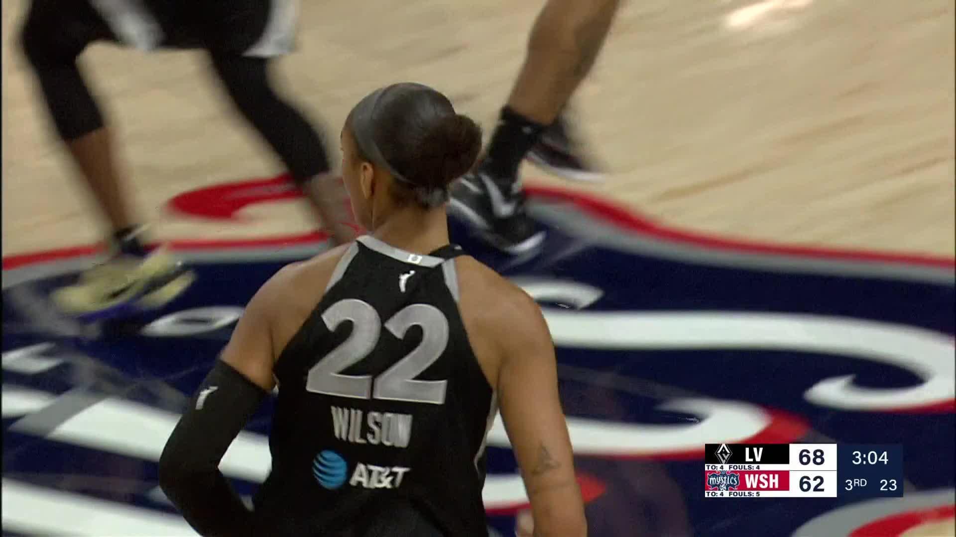 A'ja Wilson with 37 2 Pts, 3 Pts vs. Washington Mystics