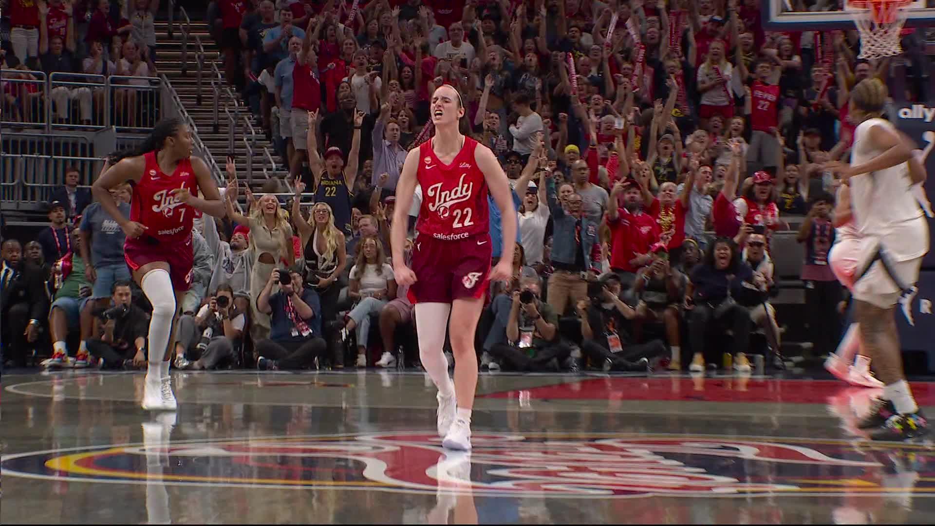 Caitlin Clark hits from way downtown