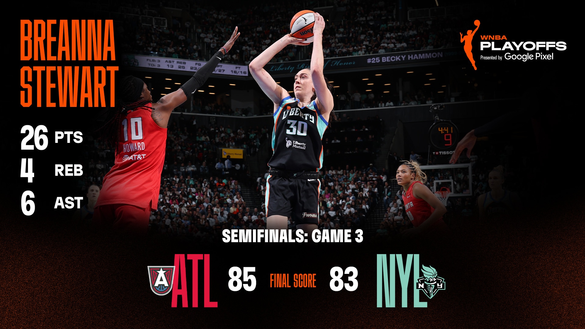 Breanna Stewart with 26 Points vs. Atlanta Dream
