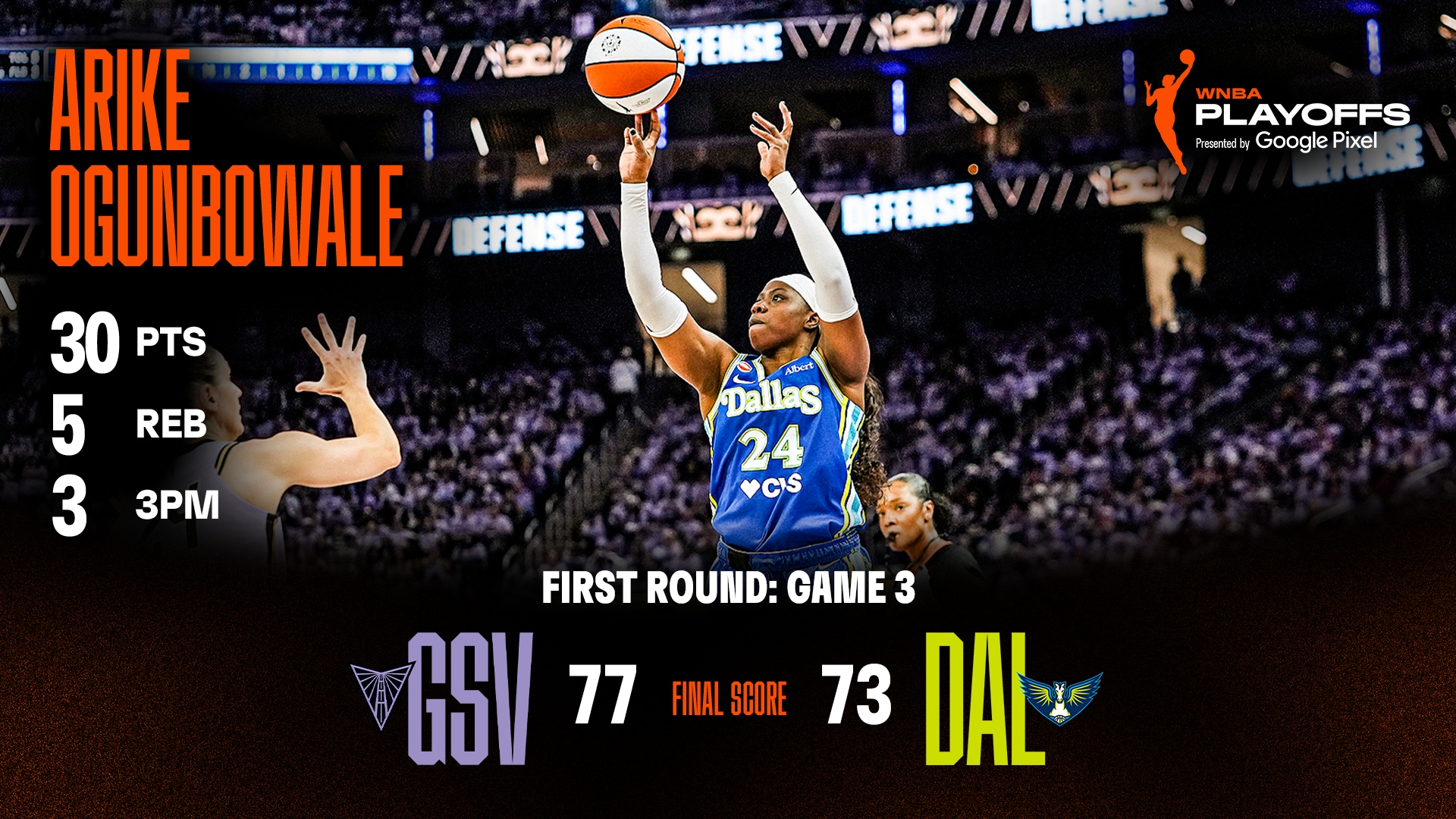 Arike Ogunbowale with 30 Points vs. Golden State Valkyries