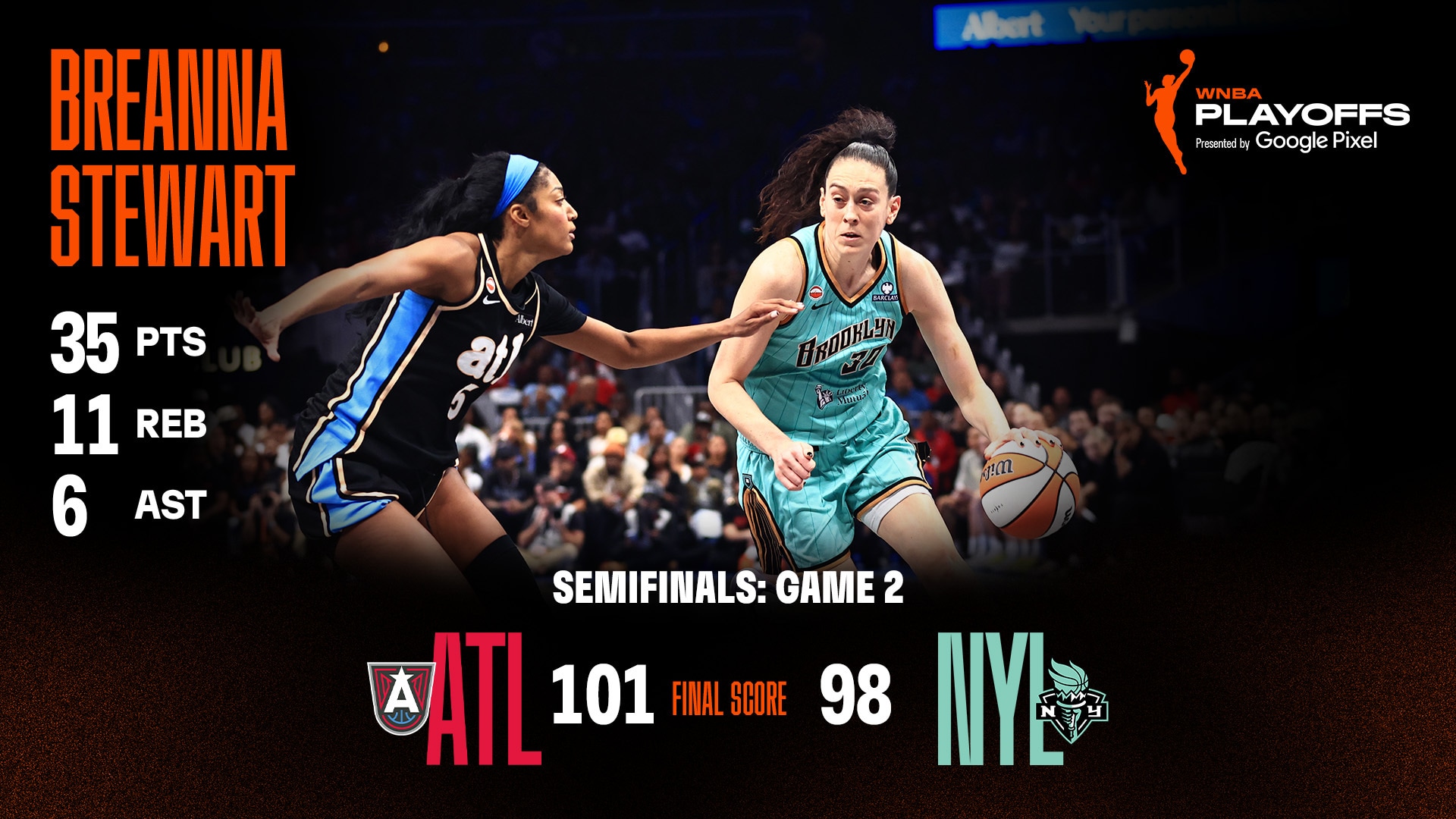 Breanna Stewart with 35 Points vs. Atlanta Dream
