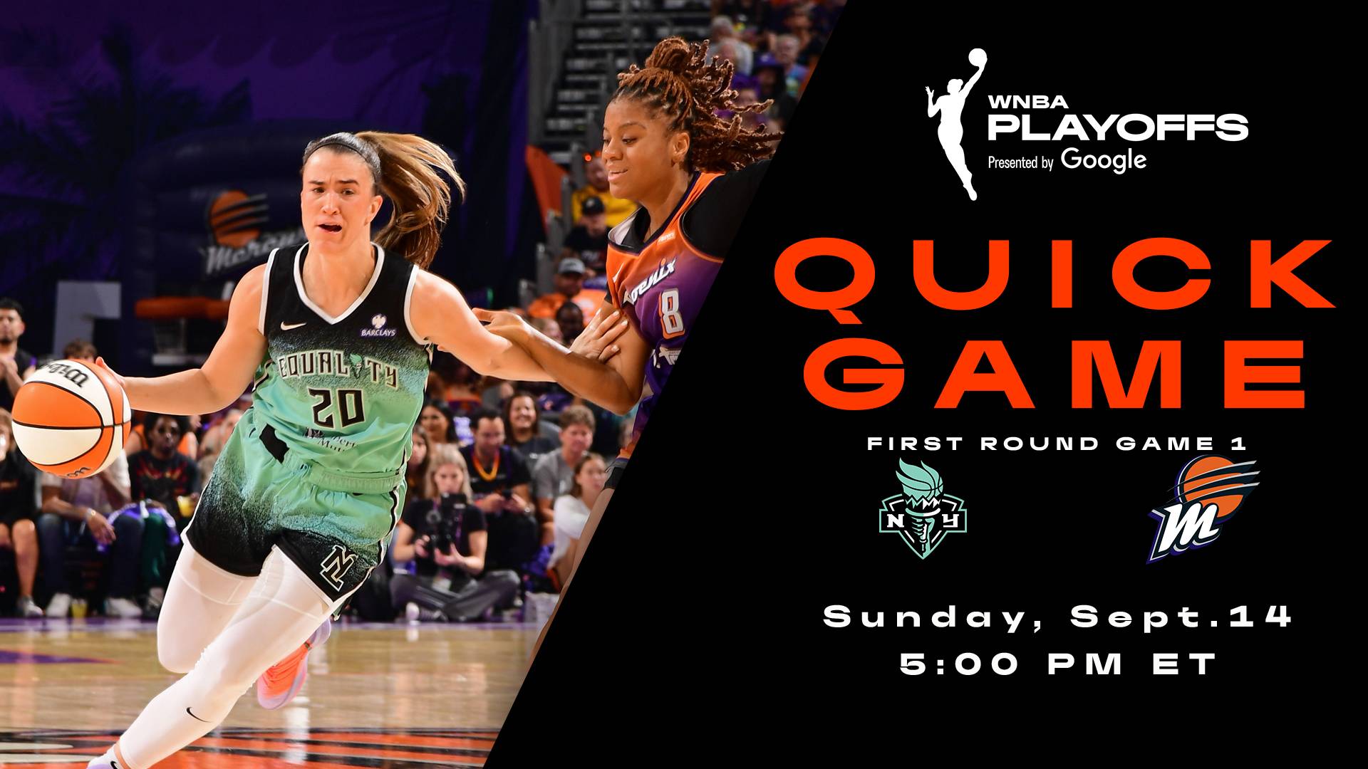 Game Highlights: First Round, Game 1, Liberty @ Mercury (9/14/25)