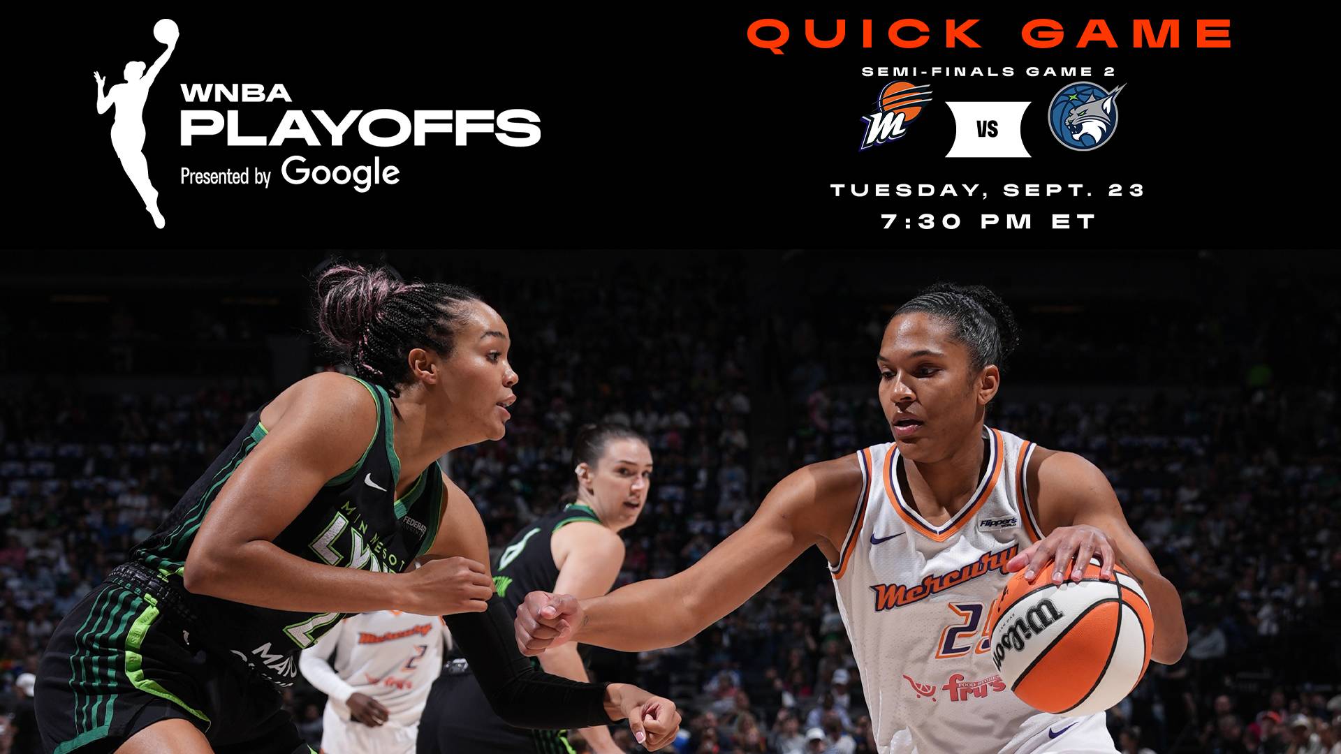 Game Highlights: Semi-Finals, Game 2, Mercury @ Lynx (9/23/25)