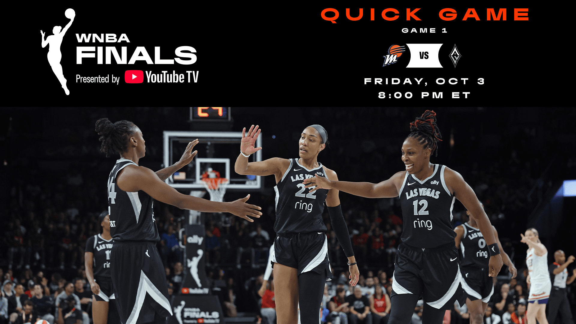 Game Highlights: Finals, Game 1, Mercury @ Aces (10/3/25)