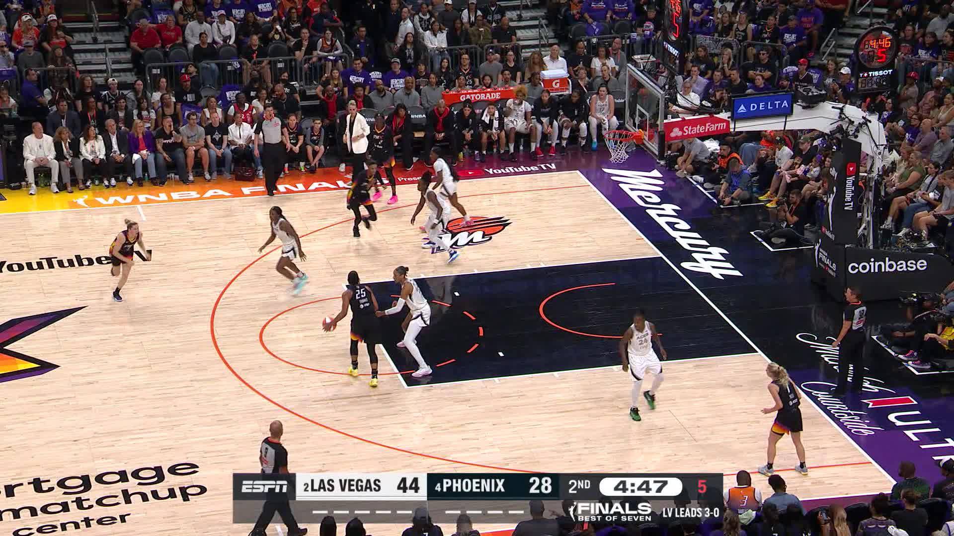 Chelsea Gray makes a great defensive play for the steal